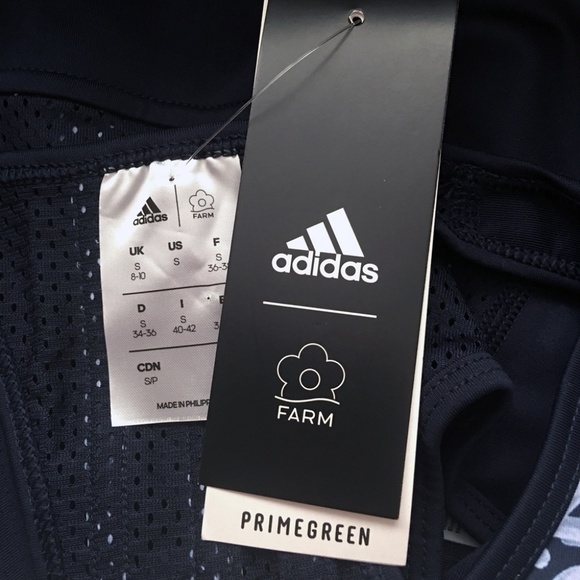 ADIDAS Crop Top Farm Fitness Athletic Bra Primegreen Aeroready Racer Eco - Picture 9 of 12